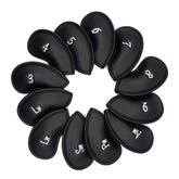 Lesmart 12pcs Thick Synthetic Leather Golf Iron Head Covers Set